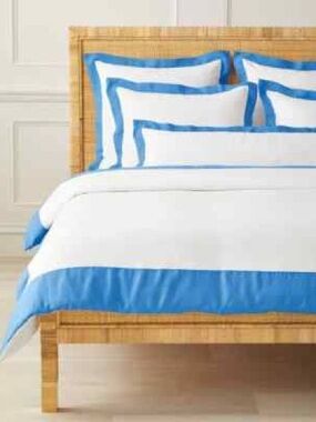 Serena & Lily Ultramarine Frame Duvet Cover NWT